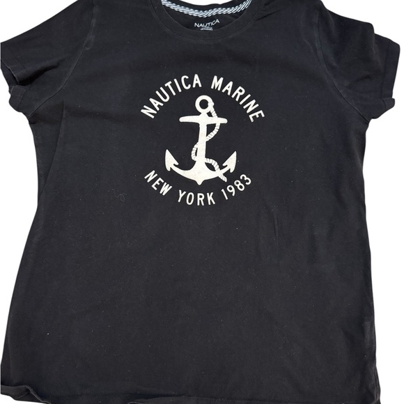 Nautica Black Anchor Logo Short Sleeve Tee - Picture 1 of 3